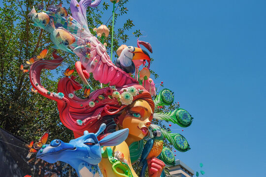 Las Hogueras de San Juan are artistic figures in Alicante street that will be burned on San Juan Night. Las Hogueras, bonfire festival in Alicante