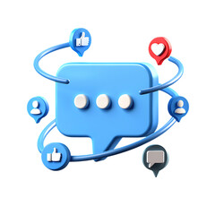 Boosting Engagement 3D Render of Social Media Interaction and Communication