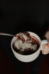 Close-up of Chocolate Mug Cake in Mug
