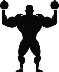 Fototapeta premium silhouette of a man exercising