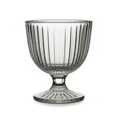 Insulated glass ice cream cremation bowl on white background