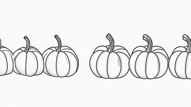 Halloween pumpkin vector illustration with outline and color options, easy to customize