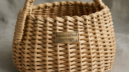 Handcrafted Heritage Wicker Basket with Handles