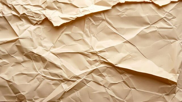 Crumbled Paper Texture: An abstract close-up unveils the detailed texture of crumpled brown paper, its intricate folds and creases whispering stories of time, use, and the beauty of imperfection.