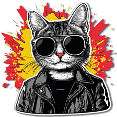 Cool cat illustration 