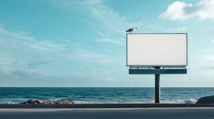 billboard or blank poster, blank white mast banner mockup, front view, outdoor, billboard clear poster for advertising display outside sign template, for Display or montage of product
