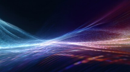 Futuristic Abstract Backdrop with Colorful Gradient Waveforms