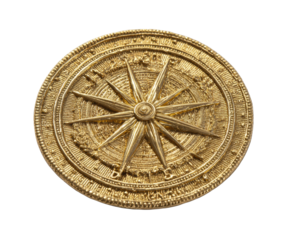 Golden compass with intricate design and historical significance