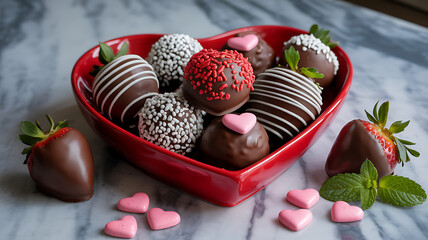 Delicious Chocolate-Covered Strawberries and Candies for Valentine's Day