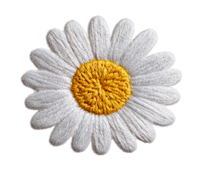Embroidered daisy flower design for decorative projects