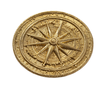 Golden compass with intricate design and historical significance