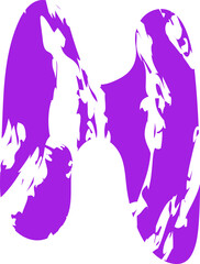 Roughly drawn shape resembling the letter H with curves and a smooth, textured fill.