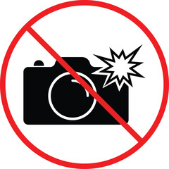 No Camera Flash Photography Restriction Icon Symbol