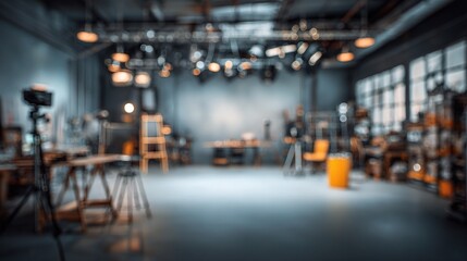 Obraz premium Dreamlike Creative Studio Setting with Focused Background Elements