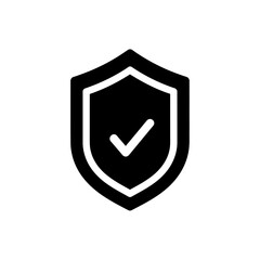 Vector icon of a shield with a check mark representing security
