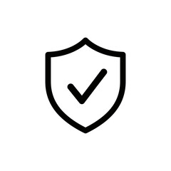Vector icon of a shield with a check mark symbolizing security