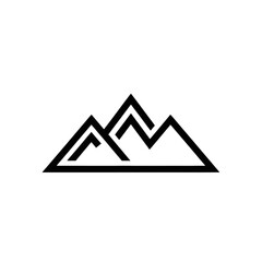 Mountain range vector icon design for outdoor adventure themes
