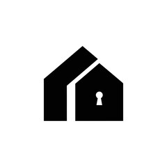 House icon with a keyhole symbolizing security and protection