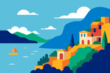 Naklejka premium a stunning coastal view of capri italy