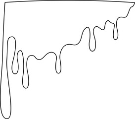 Outline of a distorted, flowing liquid drip.