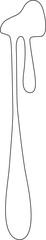 Outline of an elongated, stretched liquid drip.
