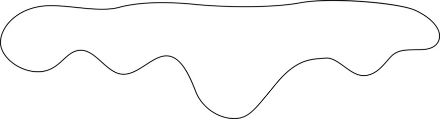 Obraz premium Flowing liquid outline with irregular edges expanding outward.