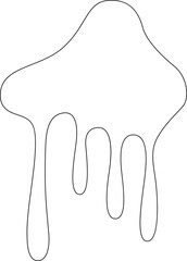 Thick, slow-moving drop outlined with a rounded shape.