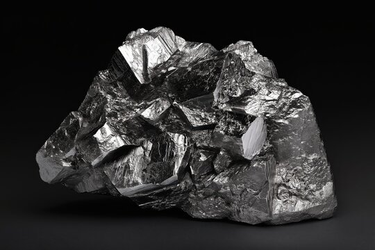Display of raw osmium metal sample showcasing metallic sheen and crystal structure under controlled lighting conditions