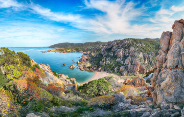 Gorgeous view of Li Cossi beach on Costa Paradiso resort.
