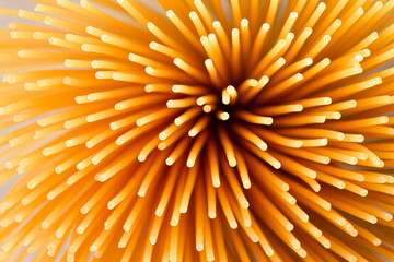 bunch of uncooked spaghetti pasta background 
