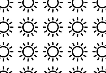 seamless sun pattern - summer hand-drawn graphic doodle style