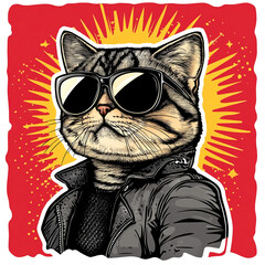 Cool cat illustration 