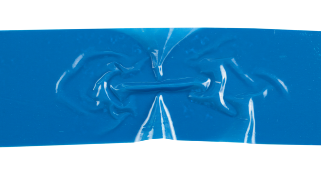 Blue adhesive tape isolated on transparent background