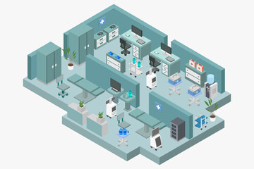 Obraz premium Hospital room isometric