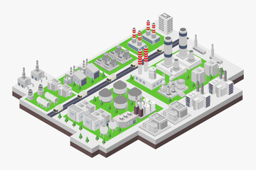 Naklejka premium Natural gas power plant isometric