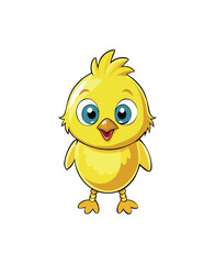 Cute Cartoon Yellow Chick Illustration