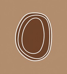 Abstract brown and beige oval layered design on a muted background