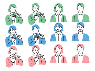 スマホを操作する人物イラスト