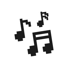 Obraz premium Music pixel Vector design. Iconic pixel art representation of musical notes symbolizing creativity in digital arts