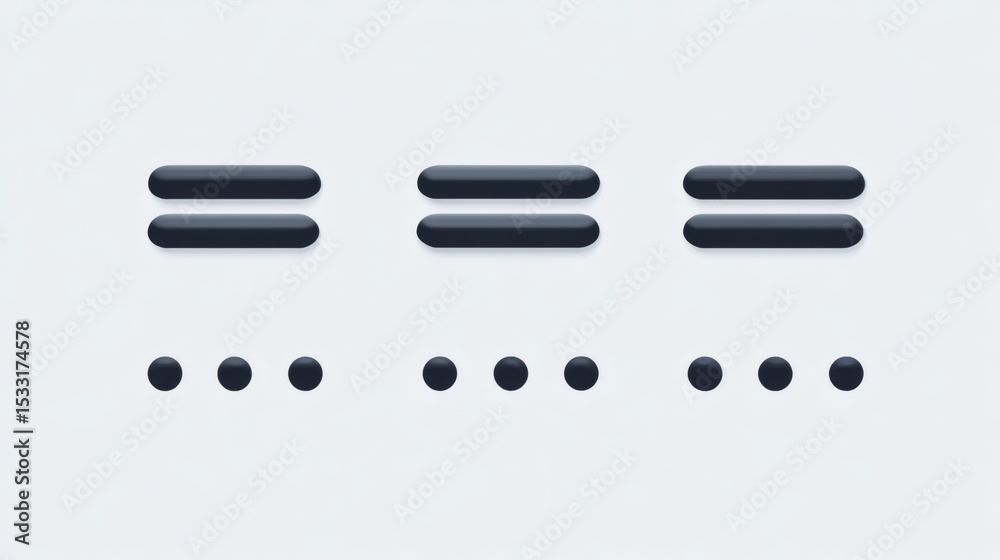 Aufkleber minimalist design featuring three sets of parallel lines above three dots, creating a clean and mode