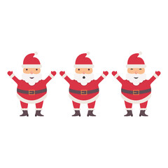 Santa Claus Icon Set Vector Design.