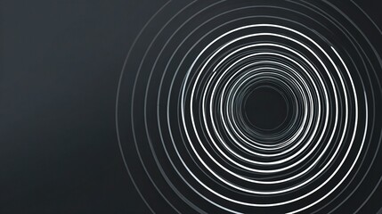Fototapeta premium Modern Design with White Concentric Rings on Dark Charcoal Background