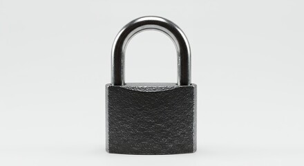 Fototapeta premium Black padlock on light background