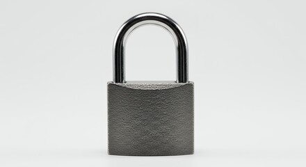 Naklejka premium Gray padlock isolated on white background