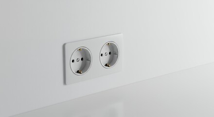 White electrical outlet on white wall