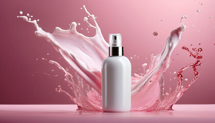 Cosmetic Spray Bottle with Liquid Splash