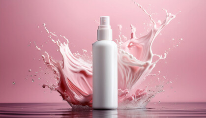 Cosmetic Spray Bottle with Liquid Splash