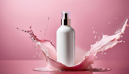 Cosmetic Spray Bottle with Liquid Splash