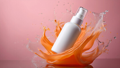 Cosmetic Spray Bottle with Liquid Splash
