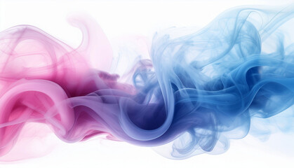 Abstract colorful smoke swirls in pink and blue